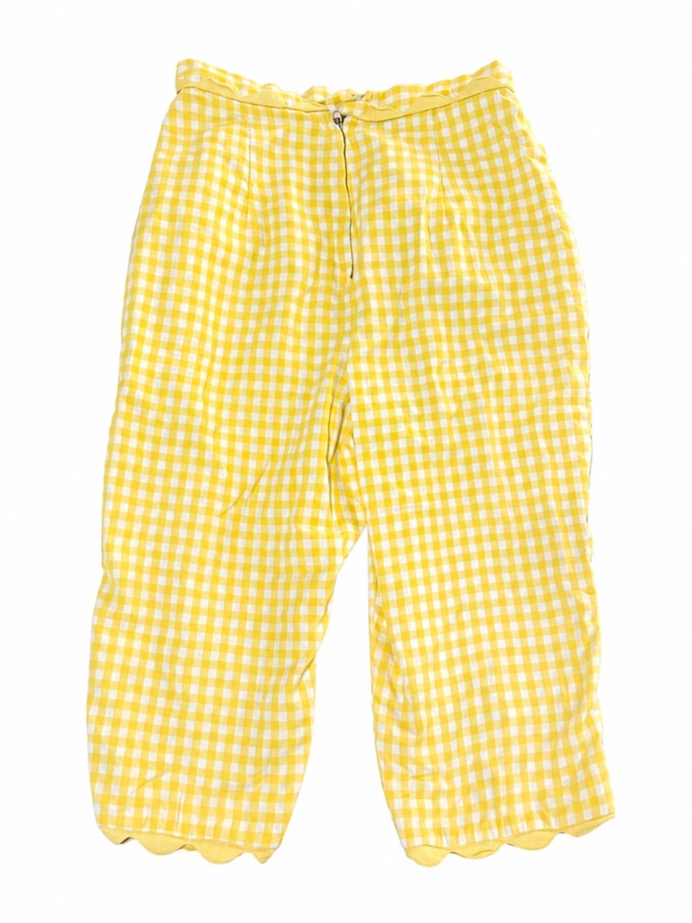 Vintage Yellow and White Gingham Skirt by Vintage